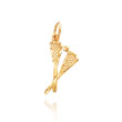 14K Yellow Gold Lacrosse Sticks Charm