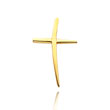 14K Yellow Gold Curved Cross Pendant