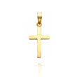 14K Yellow Gold Beveled Cross with Square Tips