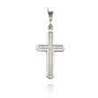 14K White Gold Detailed Cross Charm