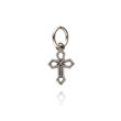 14K White Gold Tiny Cross Charm
