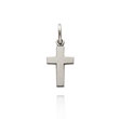 14K White Gold Polished Flat Cross Charm