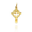 14K Yellow Gold Dove Cross Charm