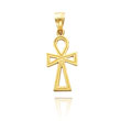 14K Yellow Gold Ankh Cross Charm