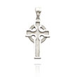 14K White Gold Polished Celtic Cross Pendant