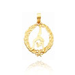 14K Yellow Gold Framed Gymnast Pendant