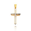 14K Two-Tone Fancy Polished Cross Pendant