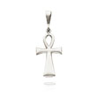 14K White Gold Egyptian Ankh Cross Pendant
