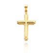 14K Yellow Gold Detailed Polished Cross Pendant