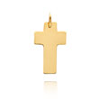 14K Yellow Gold Flat Polished Wide Cross Charm