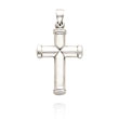 14K White Gold Hollow Cross Pendant