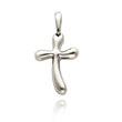 14K White Gold Polished Free Form Cross Pendant
