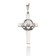 14K White Gold Claddagh Cross Pendant