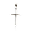 14K White Gold Thin Cross Pendant