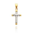14K Two-Tone Tubular Cross Pendant