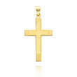 14K Yellow Gold Line Cross Pendant