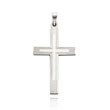 14K White Gold Line Detailed Cross Pendant