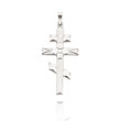 14K White Gold Polished Eastern Orthodox Cross Pendant