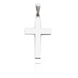 14K White Gold Engraveable Polished Cross Pendant
