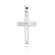 14K White Gold Solid Designed Cross Pendant