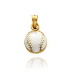 14K Yellow Gold Enameled Baseball Charm