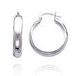 14K White Gold 6.50x25mm Hoop Earrings