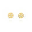 14K Yellow Gold Diamond Cut Sand Dollar Post Earrings