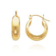 14K Yellow Gold 6.50x15mm Fancy Hoop Earrings