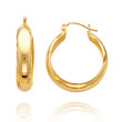 14K Yellow Gold 6.75x25mm Fancy Hoop Earrings