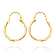 14K Yellow Gold Diamond Cut 1.50x15mm Hoops