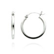 14K White Gold 2x15mm Square Tube Hoops