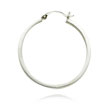 14K White Gold 2x30mm Square Tube Hoops