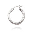 14K White Gold 3.25x15mm Polished Twisted Hoops