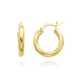 14K Yellow Gold 3.25x10mm Polished Twisted Hoops