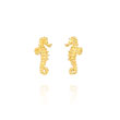 14K Yellow Gold Mini Seahorse Post Earrings