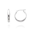 14K White Gold 2.75x12mm Round Tube Hoops