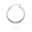 14K White Gold 3.75x20mm Round Tube Hoops