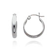 14K White Gold 3.50x15mm Polished Hinged Hoops