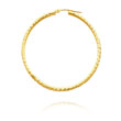 14K Yellow Gold 3x45mm Diamond Cut Tube Hoops