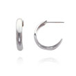 14K White Gold 3.50x15mm C-Hoop Earrings