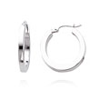 14K White Gold 2.50x15mm Square Tube Hoops