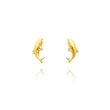 14K Yellow Gold Polished Dolphin Post Earrings