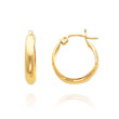 14K Yellow Gold 3.50x15mm Polished Hoop Earrings
