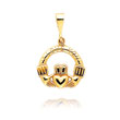 14K Yellow Gold "I Love You" Claddagh Pendant