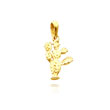 14K Yellow Gold 3D Cactus Pendant