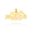 14K Yellow Gold Polished I Heart My Firefighter Pendant