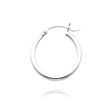 14K White Gold 2x20mm Classic Hoops