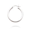 14K White Gold 2.5x25mm Classic Hoops