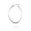 14K White Gold 3.50mm Large Oval Classic Hoops