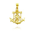 14K Yellow Gold Mariner Crucifix Pendant